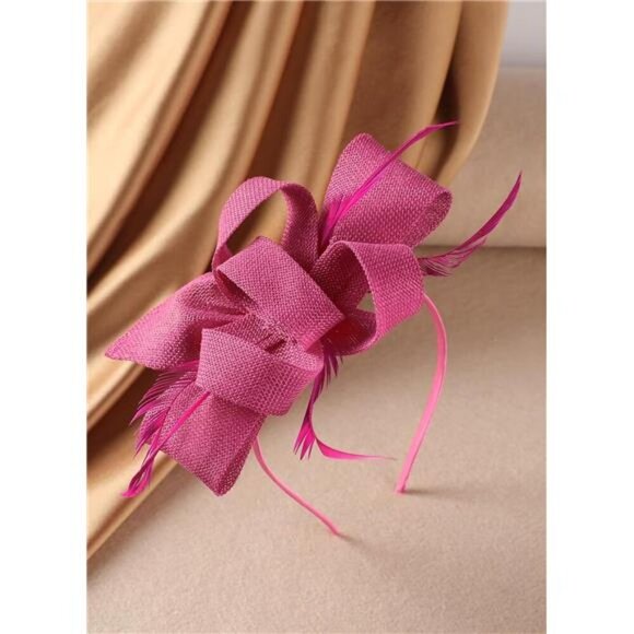 Bow Derby Attire Hats with Hairpin, pink - Picture 4 of 6